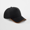 Cap - MOD. B25c:Black, 100% cotton, Orange, One Size